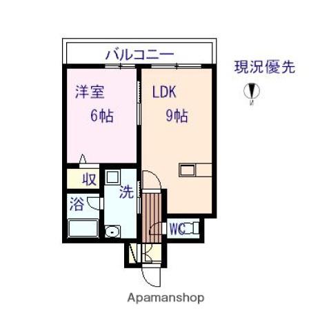 グランドレジデンスK(1LDK/1階)の間取り写真