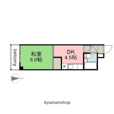 ダイアパレス大手町第2(1DK/5階)の間取り写真