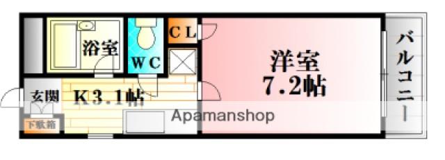 第二岡田ビル(1K/4階)の間取り写真