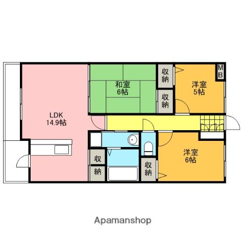 アーバンライフ相田(3LDK/2階)の間取り写真
