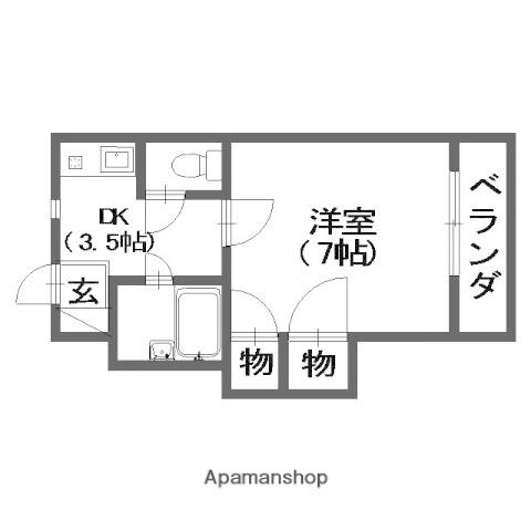 ハイム坂本(1K/3階)の間取り写真