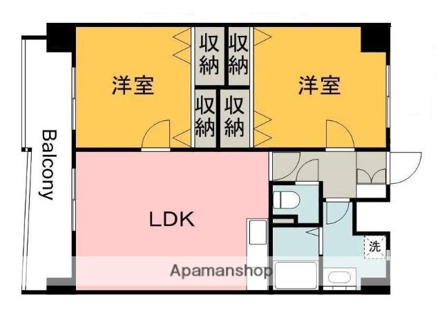 東雲マンション(2LDK/8階)の間取り写真