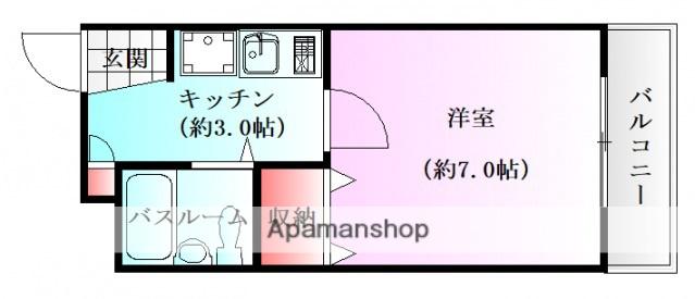 プレアデスマンションⅢ(1K/3階)の間取り写真