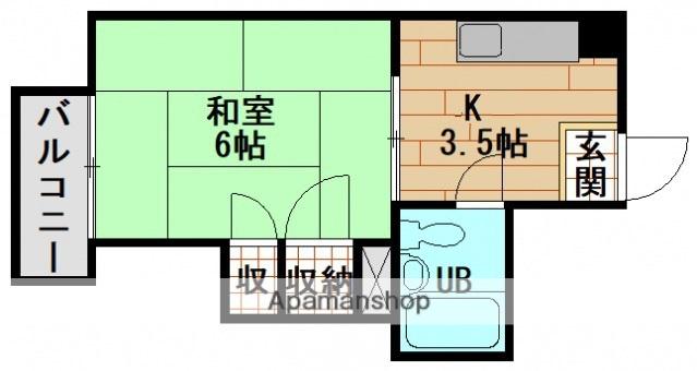 コーポ安留(1K/1階)の間取り写真