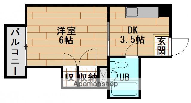 コーポ安留(1K/3階)の間取り写真
