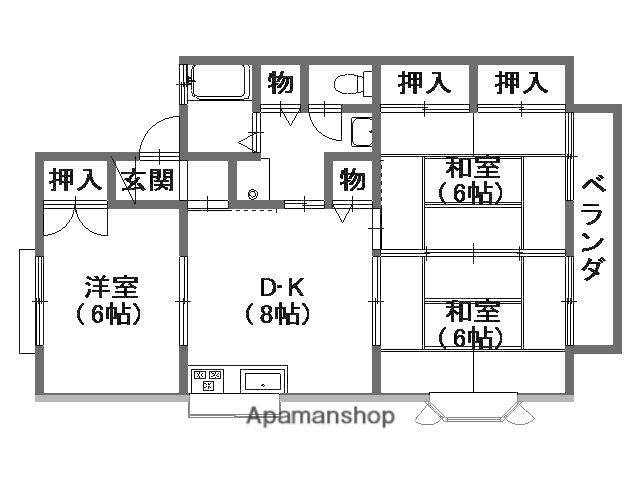 セジュール野北C棟(3DK/2階)の間取り写真