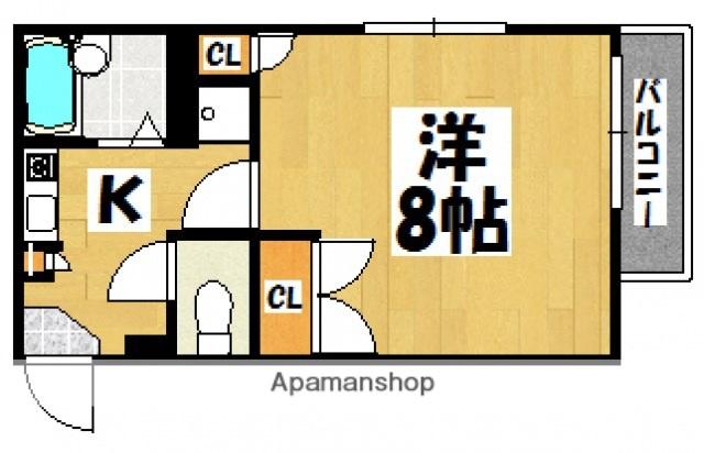 己斐上タウンA(1K/4階)の間取り写真