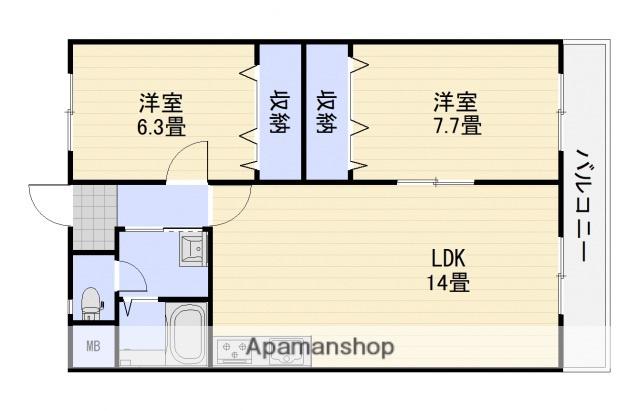 インペリアル瑞雲(2LDK/4階)の間取り写真