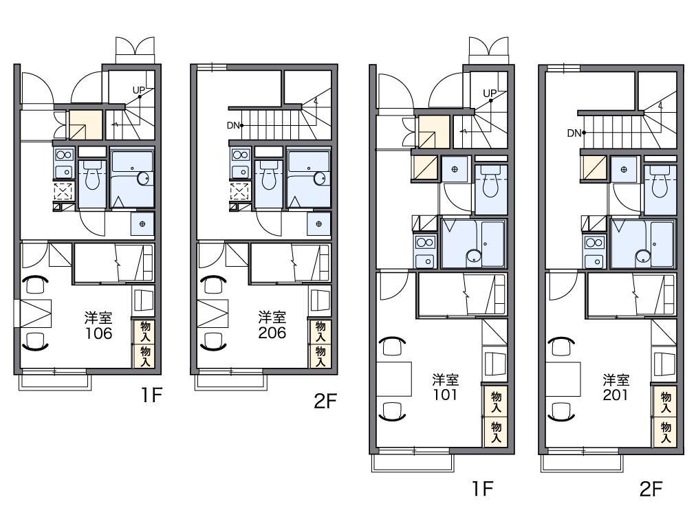 レオパレス天神面(1K/2階)の間取り写真