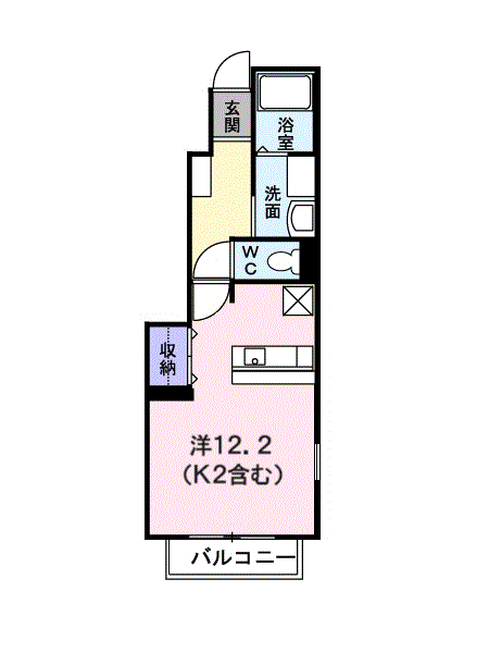 メルヒェンシュロース(ワンルーム/1階)の間取り写真
