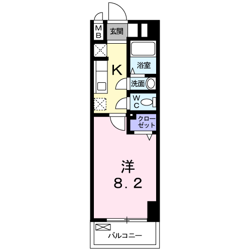 M&K.ホープマンション(1K/6階)の間取り写真