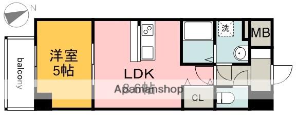 LION銀山町(1LDK/6階)の間取り写真