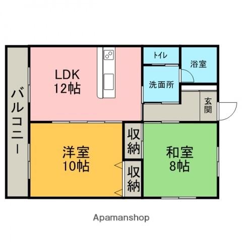 ハイネス庚午Ⅱ(2LDK/2階)の間取り写真