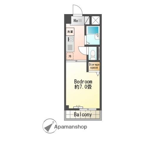 トロール小野原(1K/2階)の間取り写真