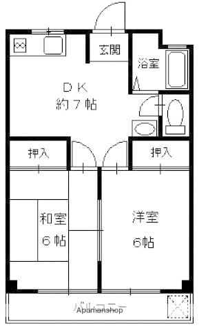 池広ビル(2DK/2階)の間取り写真