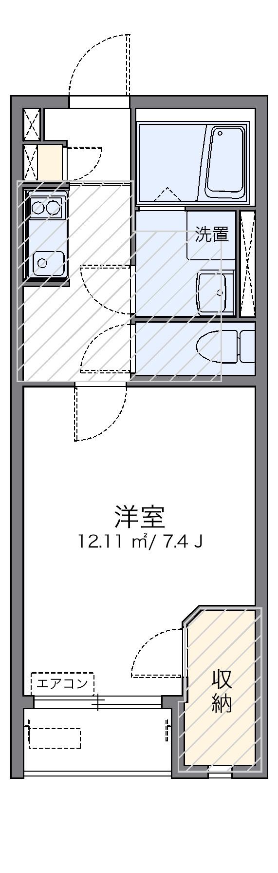 レオネクストクレール(1K/2階)の間取り写真