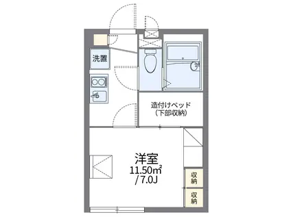 レオパレス牛田南(1K/1階)の間取り写真