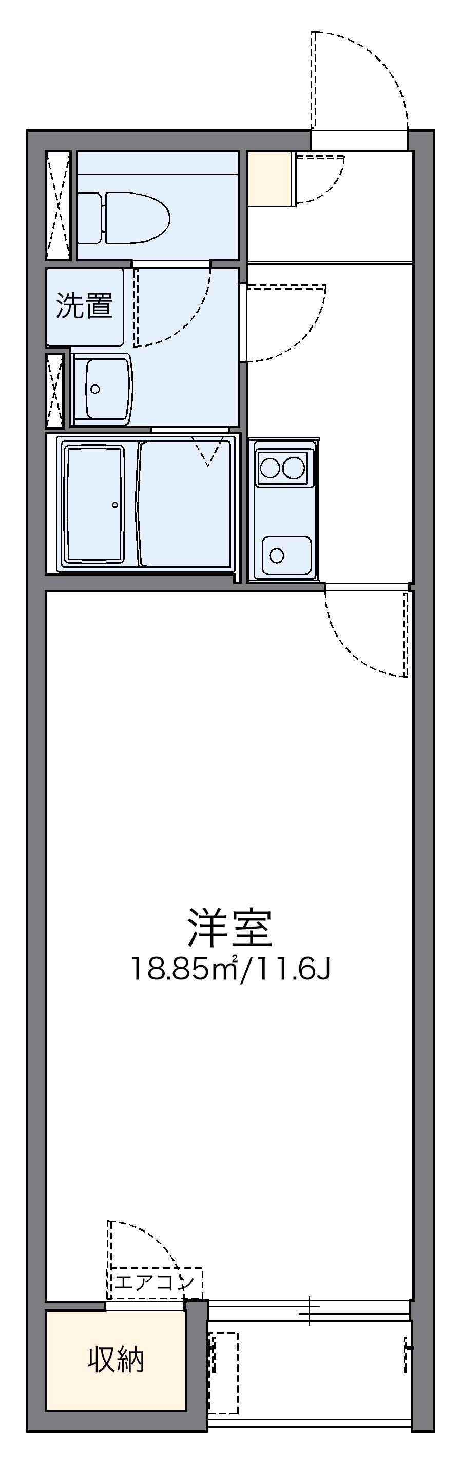 レオネクストアトム(1K/2階)の間取り写真