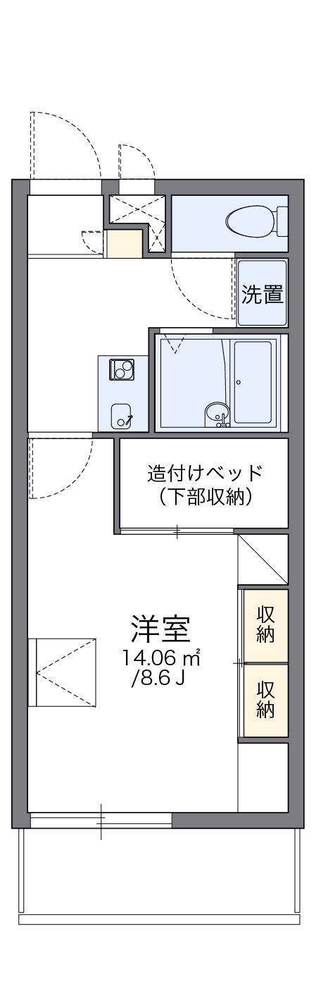 レオパレスFRIENDSⅡ(1K/1階)の間取り写真