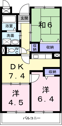 グラディオアキ(3DK/3階)の間取り写真