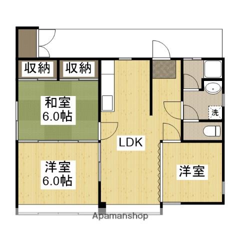 川口マンション(3LDK/1階)の間取り写真