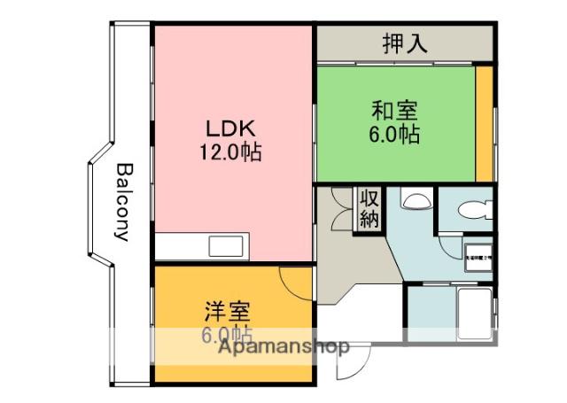 堺ビル(2LDK/1階)の間取り写真