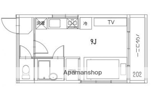 第2HMビルヂング(ワンルーム/2階)の間取り写真
