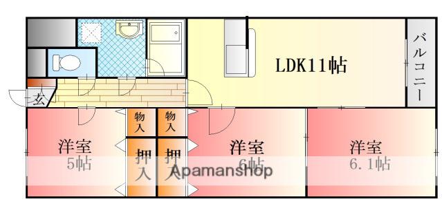 メゾンTAKEDA(3LDK/2階)の間取り写真