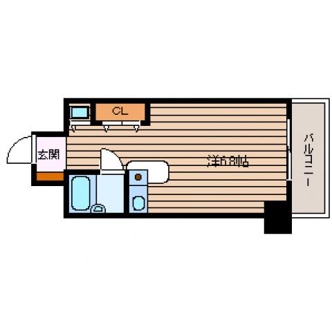 ダイアパレス皆実町弐番館(ワンルーム/7階)の間取り写真