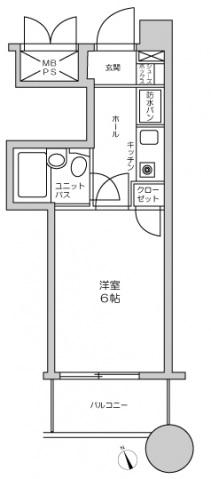 ダイアパレスグランドール4番街大手町(1K/10階)の間取り写真