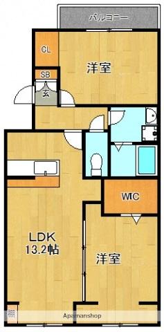 パルティーレ戸坂(2LDK/2階)の間取り写真