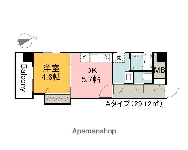 MBS BUILDING南竹屋(1DK/12階)の間取り写真
