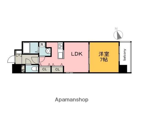 M・TERRAZA吉島東(1LDK/13階)の間取り写真