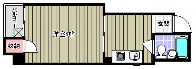 コーポラス寺町(1DK/3階)の間取り写真
