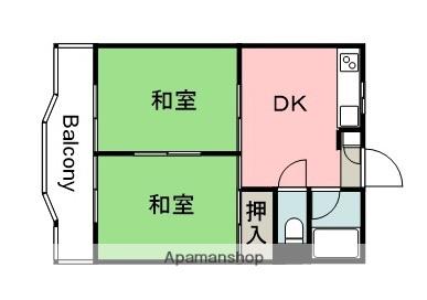樹マンション(2DK/3階)の間取り写真