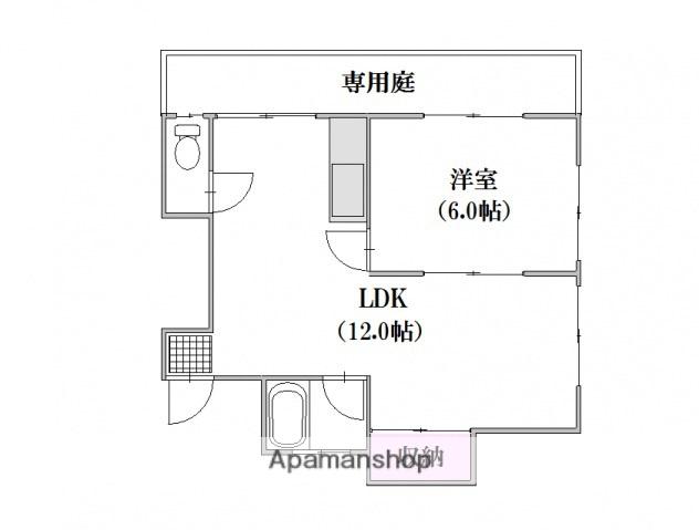 ハイツ須川(1LDK/1階)の間取り写真