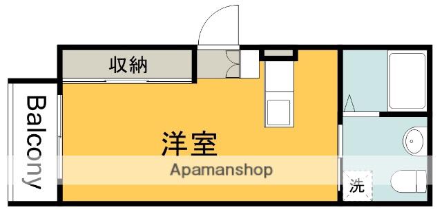 尾長東アパートB棟(ワンルーム/1階)の間取り写真