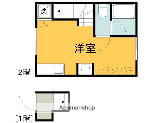 ポルトボヌール府中弐番館(ワンルーム/2階)の間取り写真