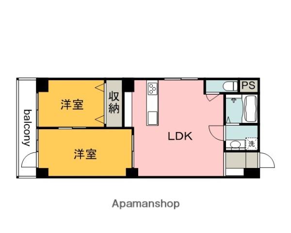 ネットビル10(2LDK/3階)の間取り写真