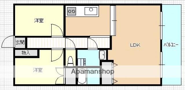 エステイト林(2LDK/1階)の間取り写真