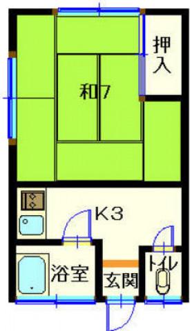 横田ハウス(1K/1階)の間取り写真