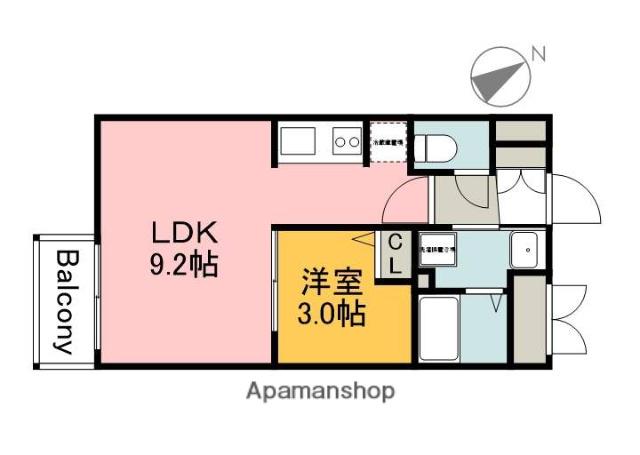 F・R Ⅱ(1LDK/3階)の間取り写真