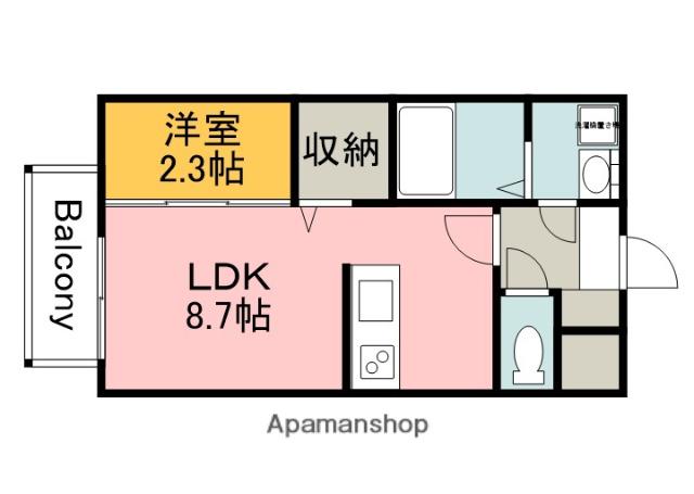 シャインライズ江波(1LDK/3階)の間取り写真