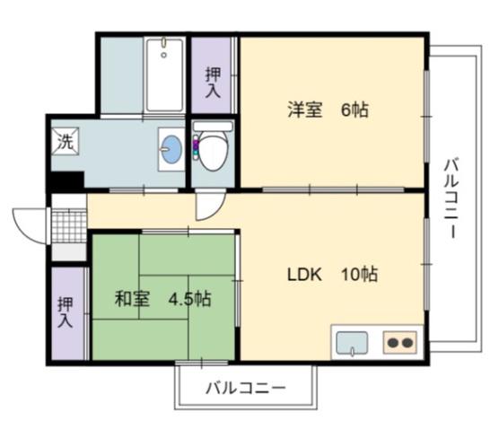 ピュアライフ21(2LDK/5階)の間取り写真