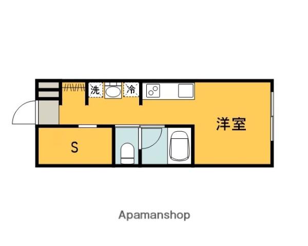 フェリシア地御前(ワンルーム/1階)の間取り写真