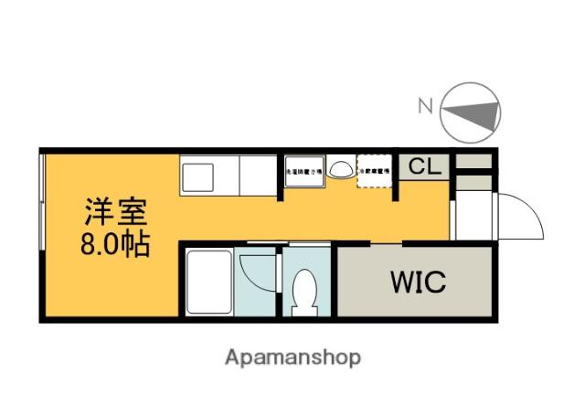 フェリシア地御前(ワンルーム/2階)の間取り写真