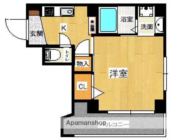 リフレスロイヤルシティⅢ(1K/8階)の間取り写真