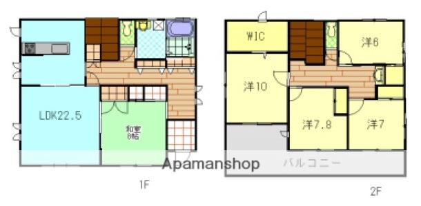 広島電鉄江波線 舟入幸町駅 徒歩12分 2階建 築23年(5LDK)の間取り写真