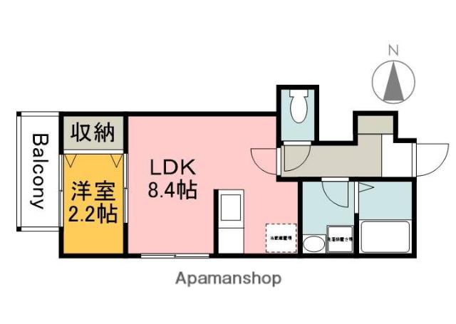 MOVE府中町浜田壱番館(1LDK/1階)の間取り写真