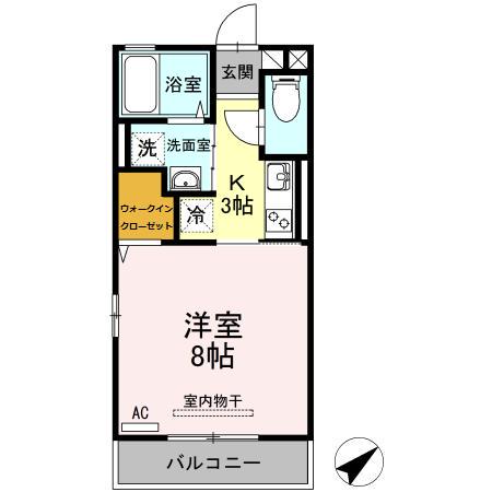 クラシコ高須(1K/2階)の間取り写真